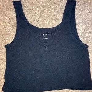Black crop tank top
